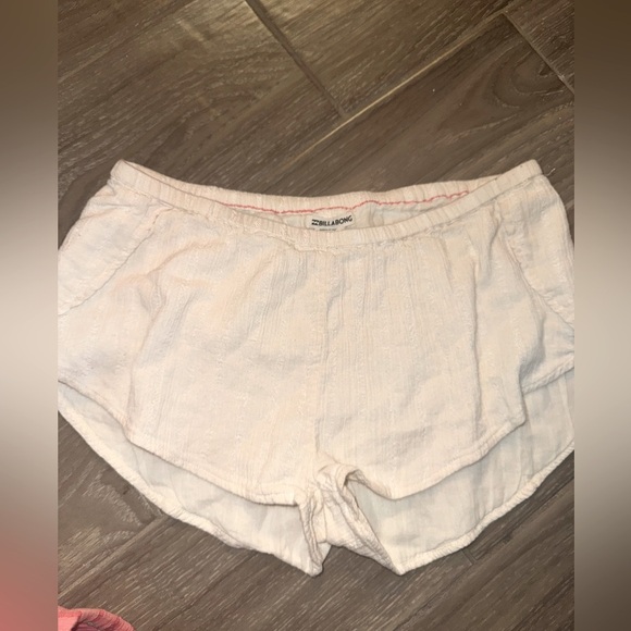 Billabong Bundle Peach Pin Stripe & White Organic Cotton Gauze Beach Shorties L - Picture 8 of 15